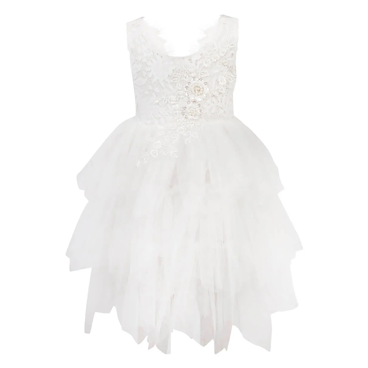 Baby Boho Dreams Dress - White Appliqué