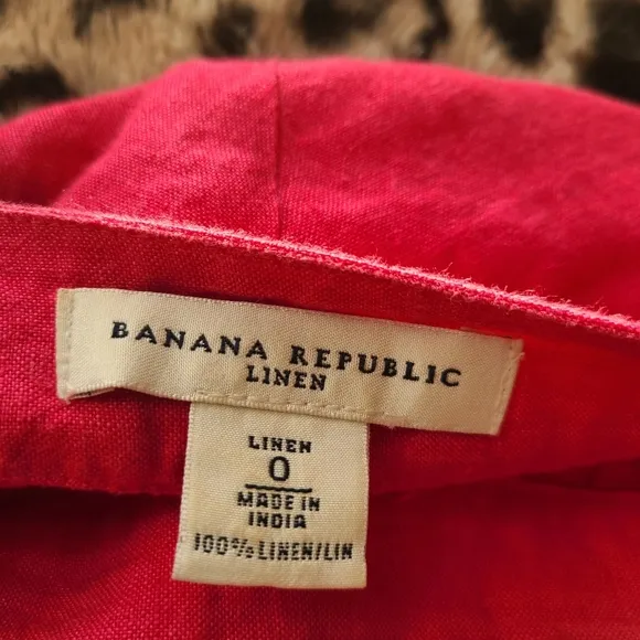 Banana Republic A-line Flounce Linen Skirt Hot Pink Size 0