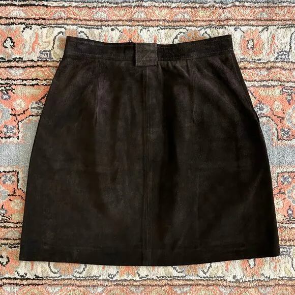 Banana Republic Chocolate Brown Genuine Suede Mini Skirt