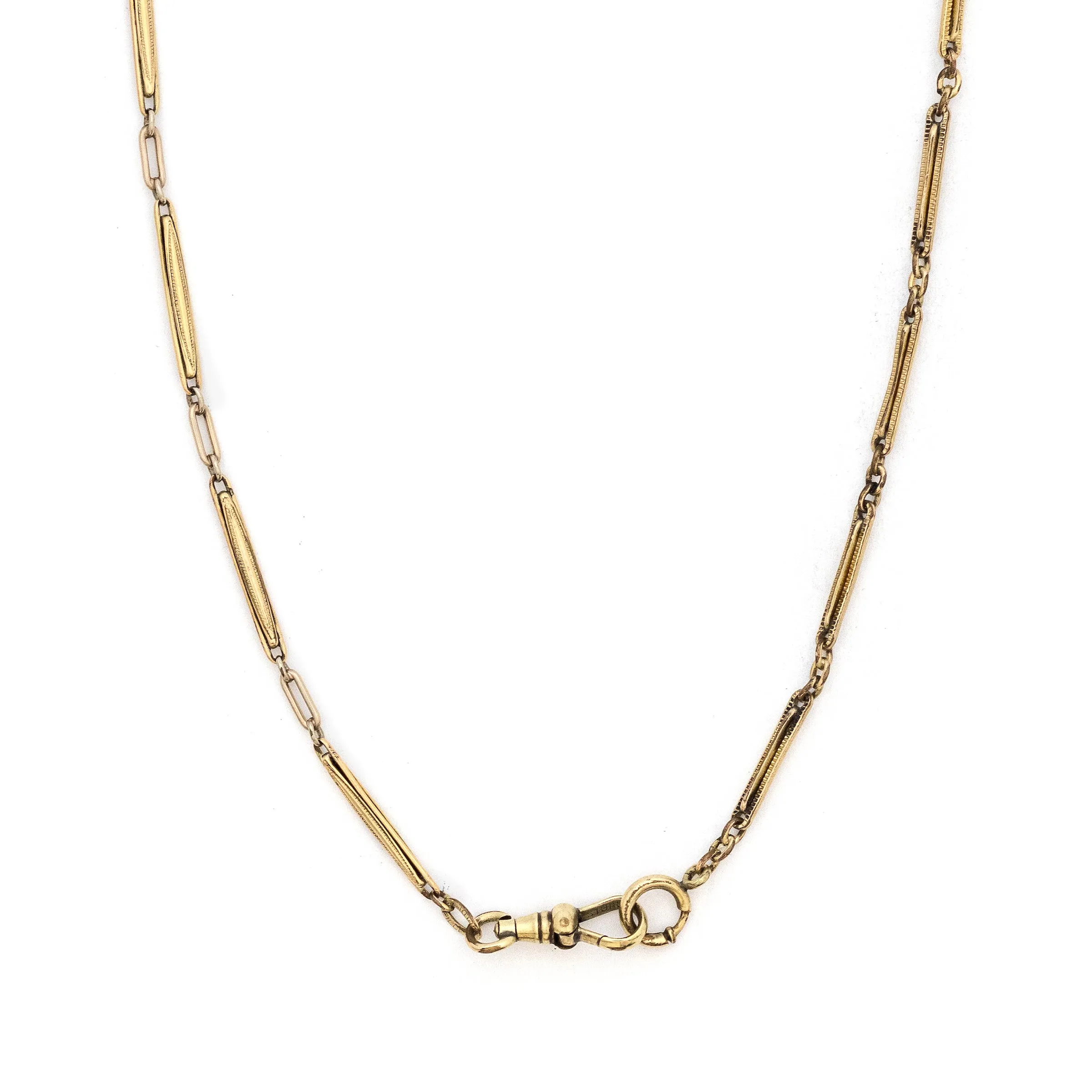 Bar Link Antique Double Watch Chain
