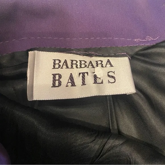 Barbara Bates Long Dark Purple Plum Wool Pencil Skirt w kick pleat Sz XS