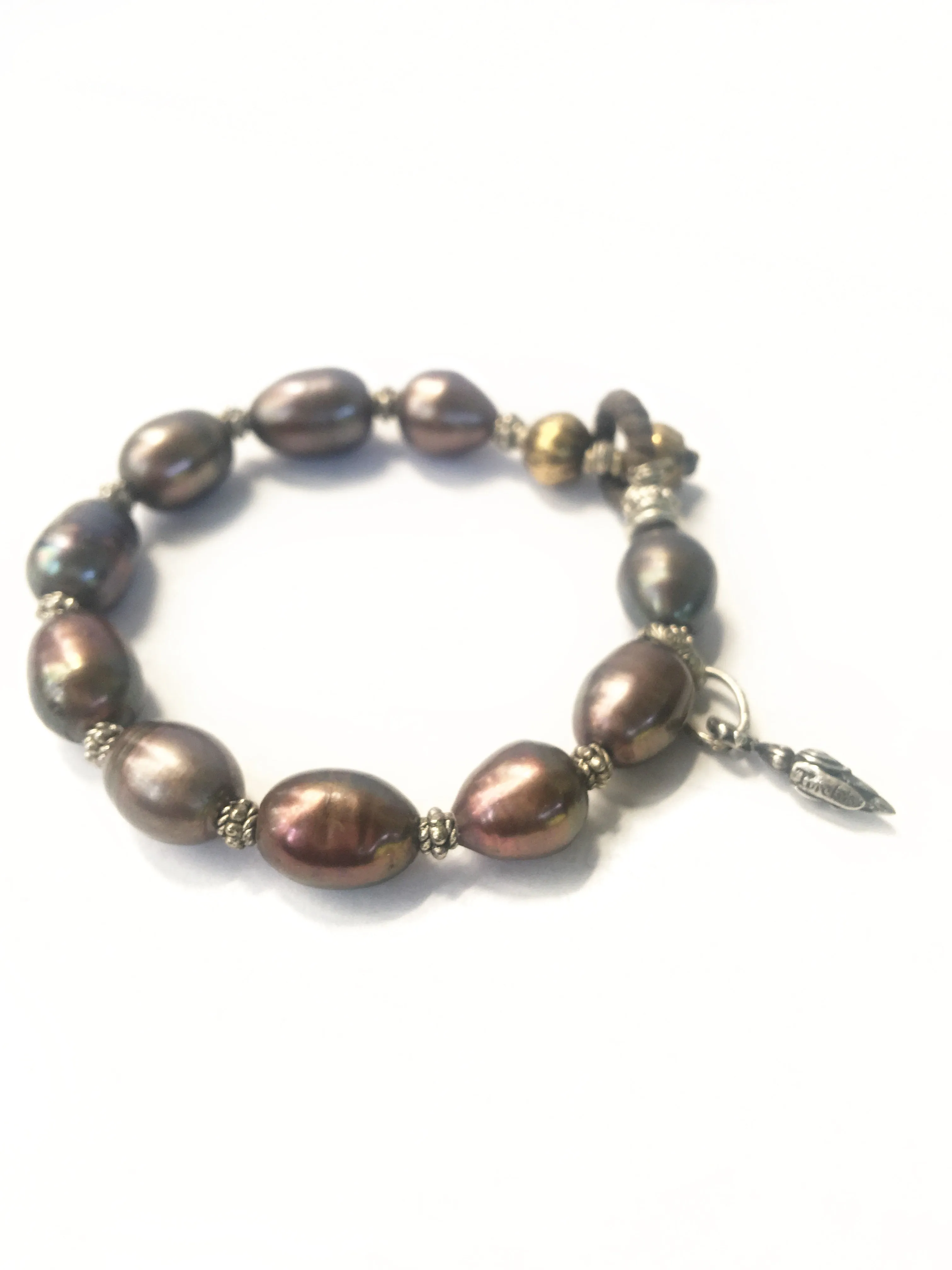 Baroque Pearl Style Beaded Toggle Bracelet