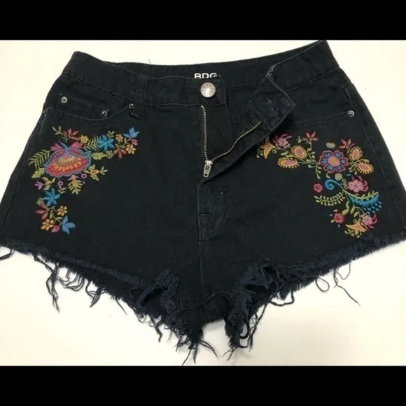 BDG High Rise Embroidered Shorts