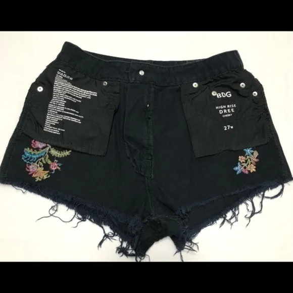 BDG High Rise Embroidered Shorts