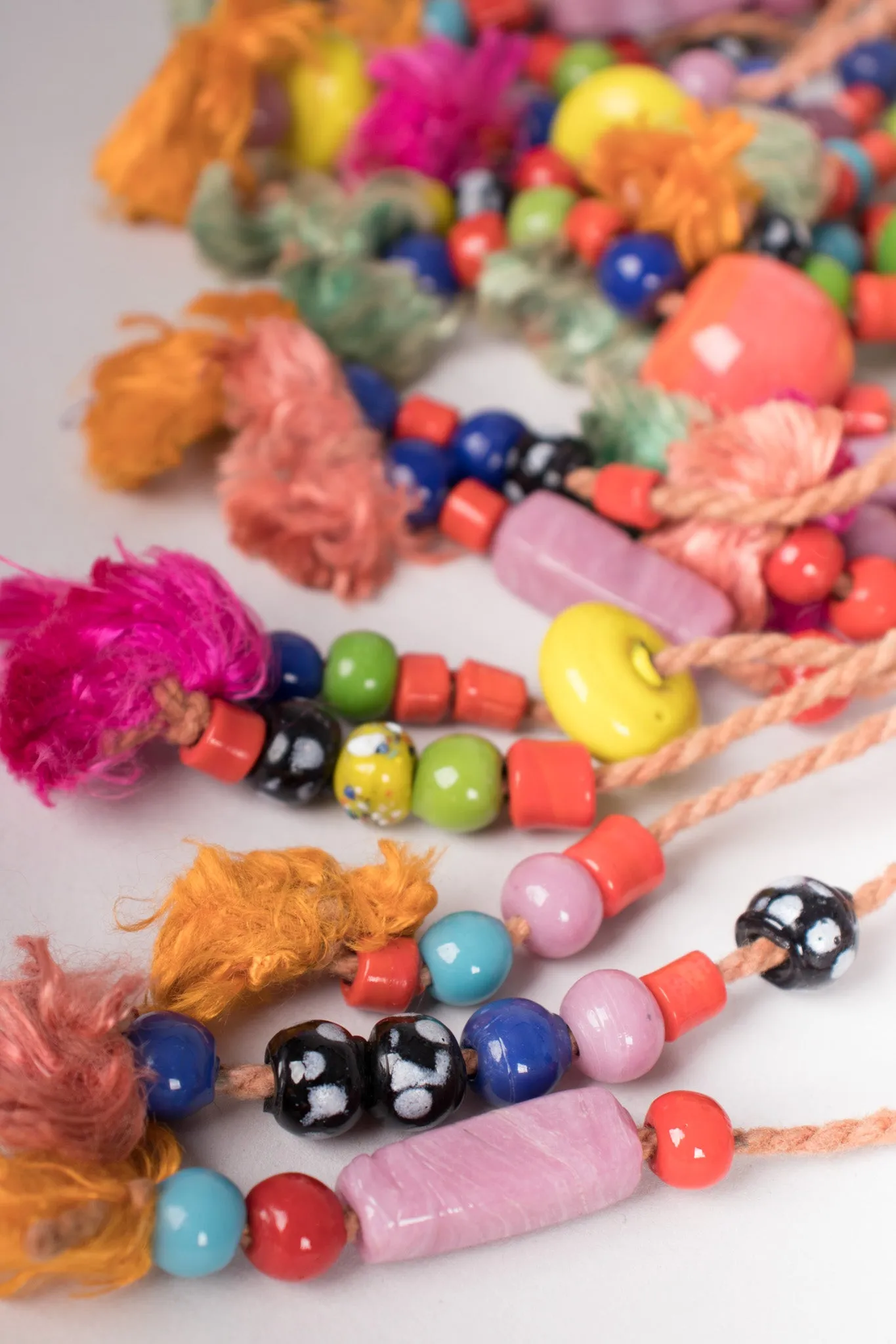 Beaded Macrame Bib Necklace