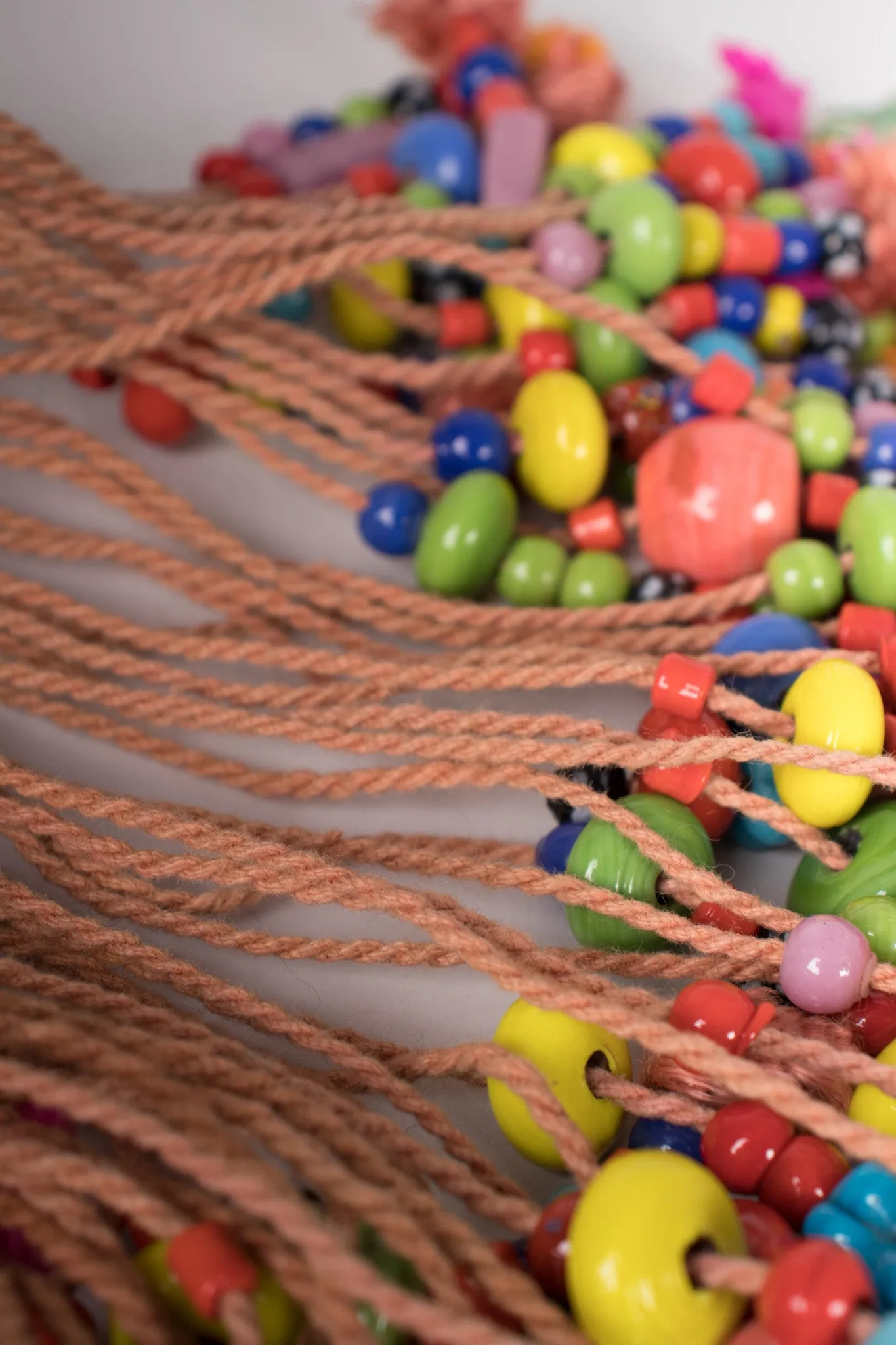 Beaded Macrame Bib Necklace