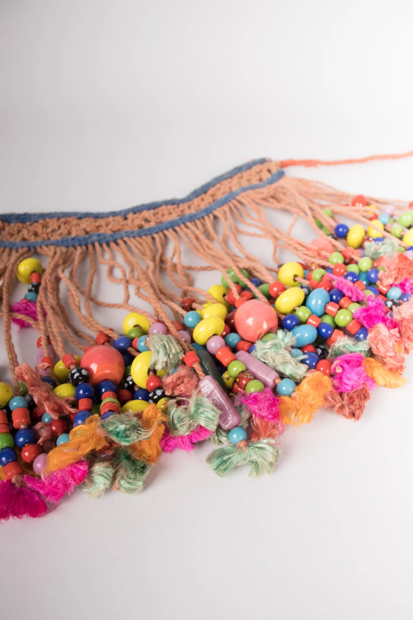 Beaded Macrame Bib Necklace
