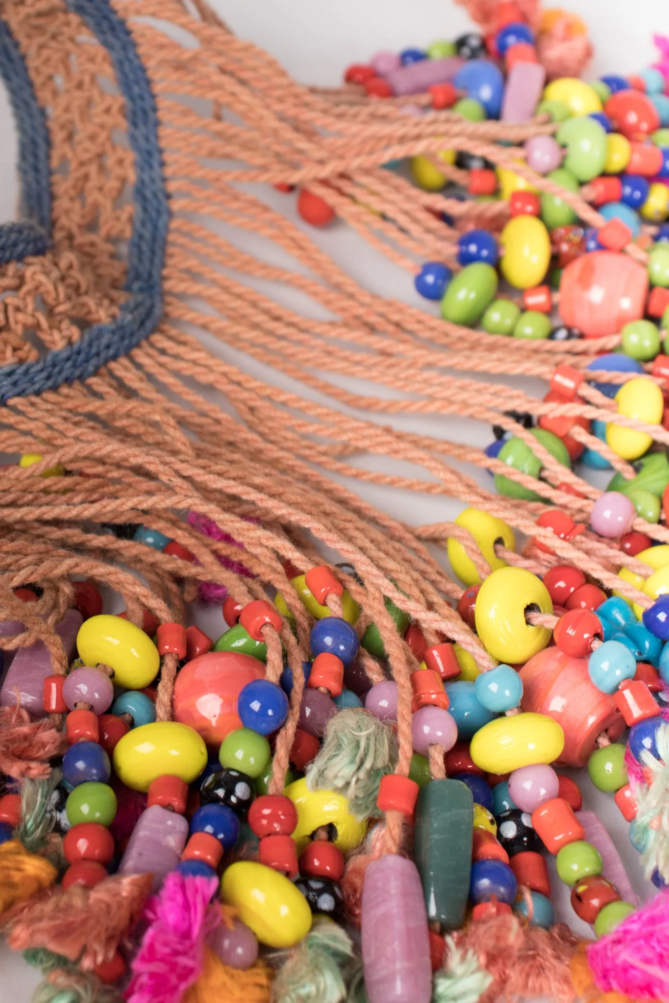 Beaded Macrame Bib Necklace