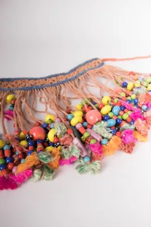 Beaded Macrame Bib Necklace