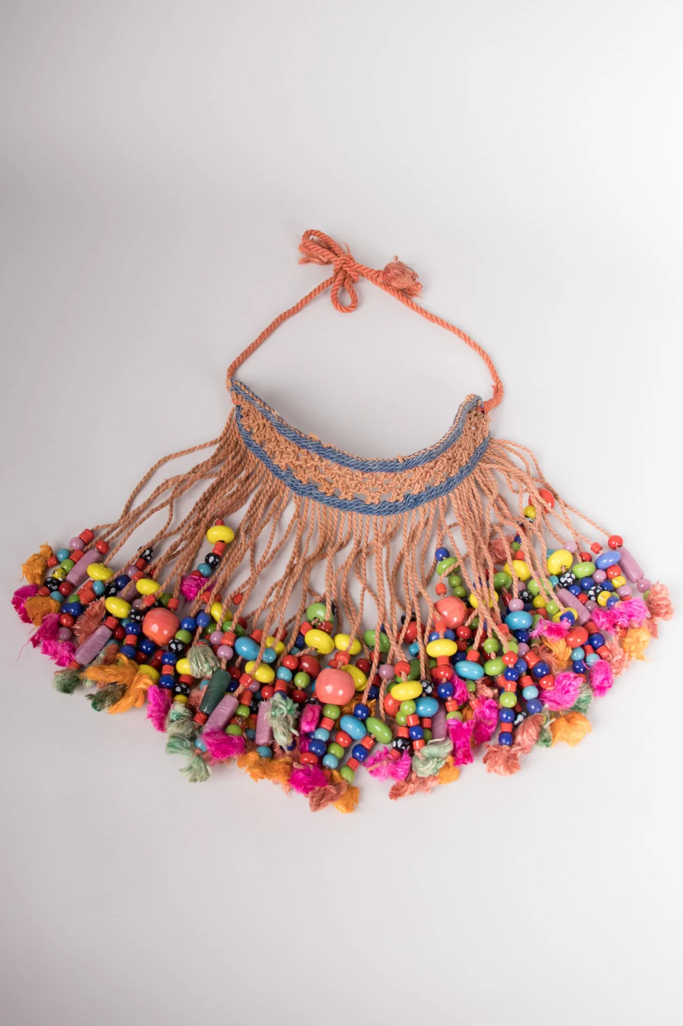 Beaded Macrame Bib Necklace