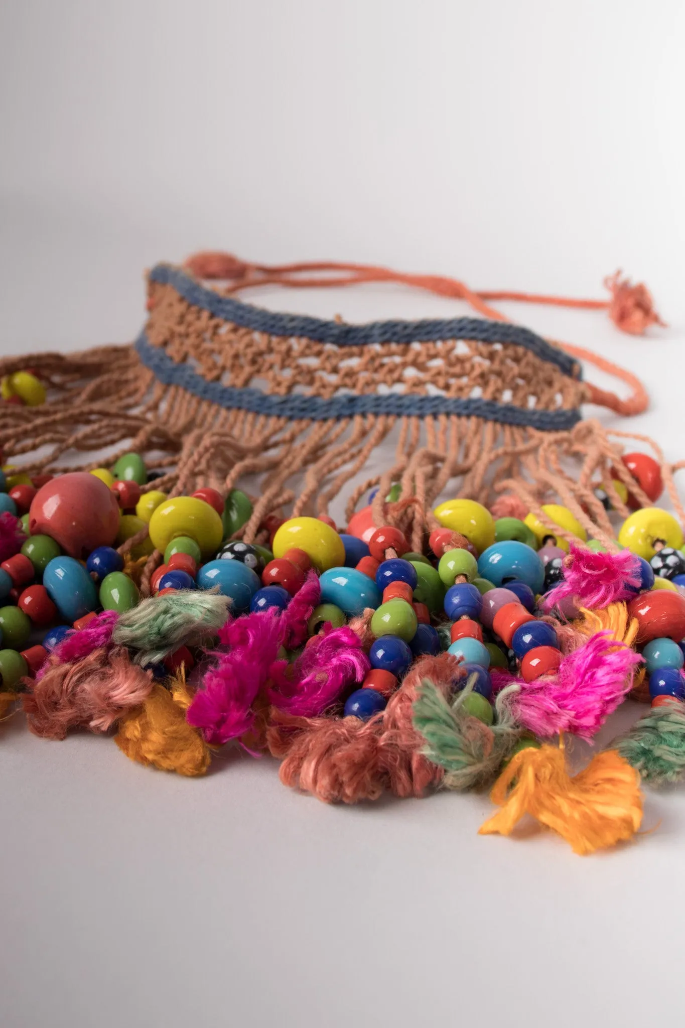 Beaded Macrame Bib Necklace