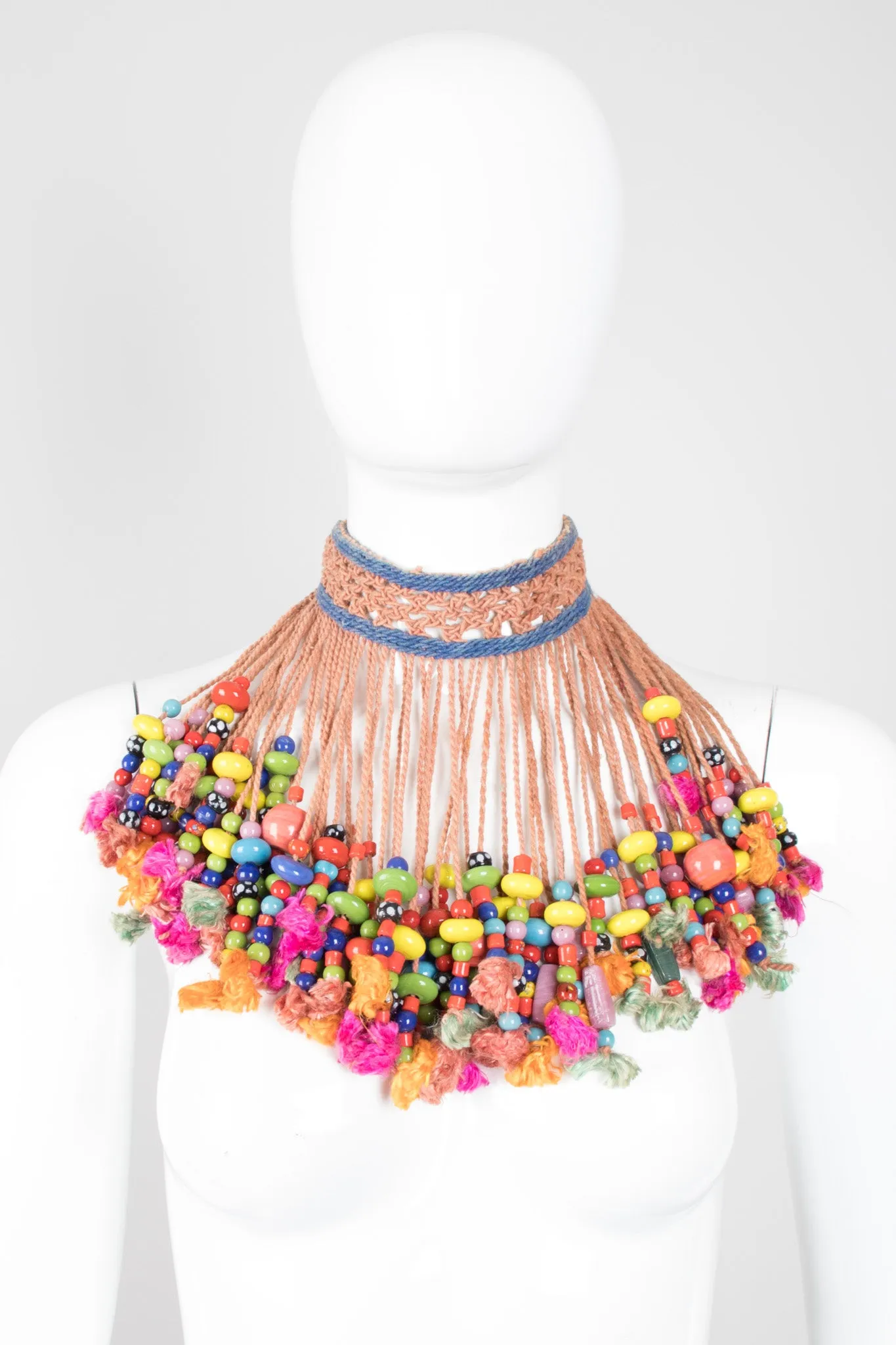 Beaded Macrame Bib Necklace