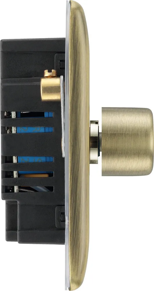 BG NAB82P Nexus Metal 2-Way Double Leading Edge Dimmer Push On/Off - Antique Brass