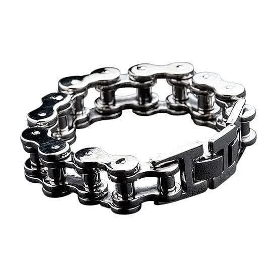 Big Bike Sterling Silver Chain Biker Bracelet