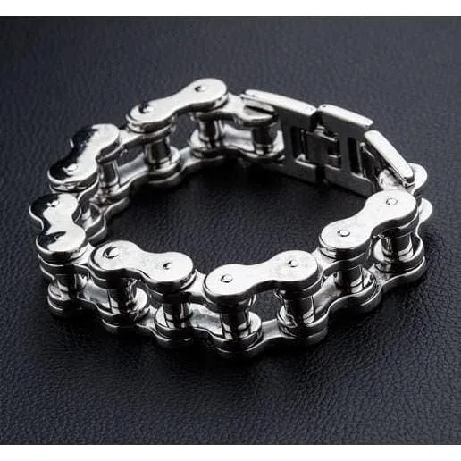 Big Bike Sterling Silver Chain Biker Bracelet