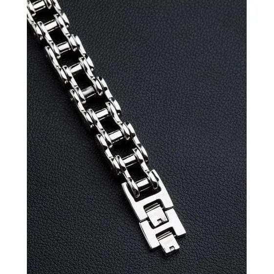 Big Bike Sterling Silver Chain Biker Bracelet