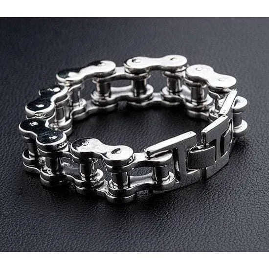Big Bike Sterling Silver Chain Biker Bracelet