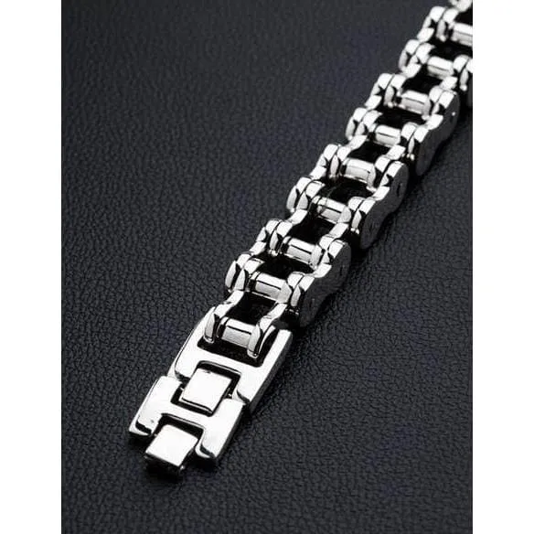 Big Bike Sterling Silver Chain Biker Bracelet