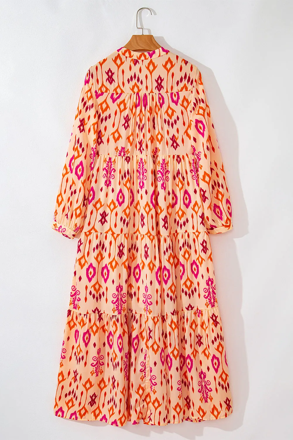Black Western Abstract Geometric Printed Maxi Dress