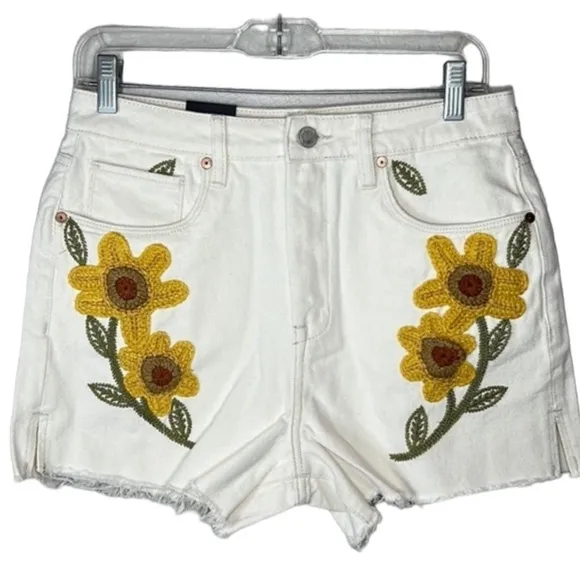 Blank NYC The Reeve In Ray Of Sunshine High Rise Crochet Shorts Size 28