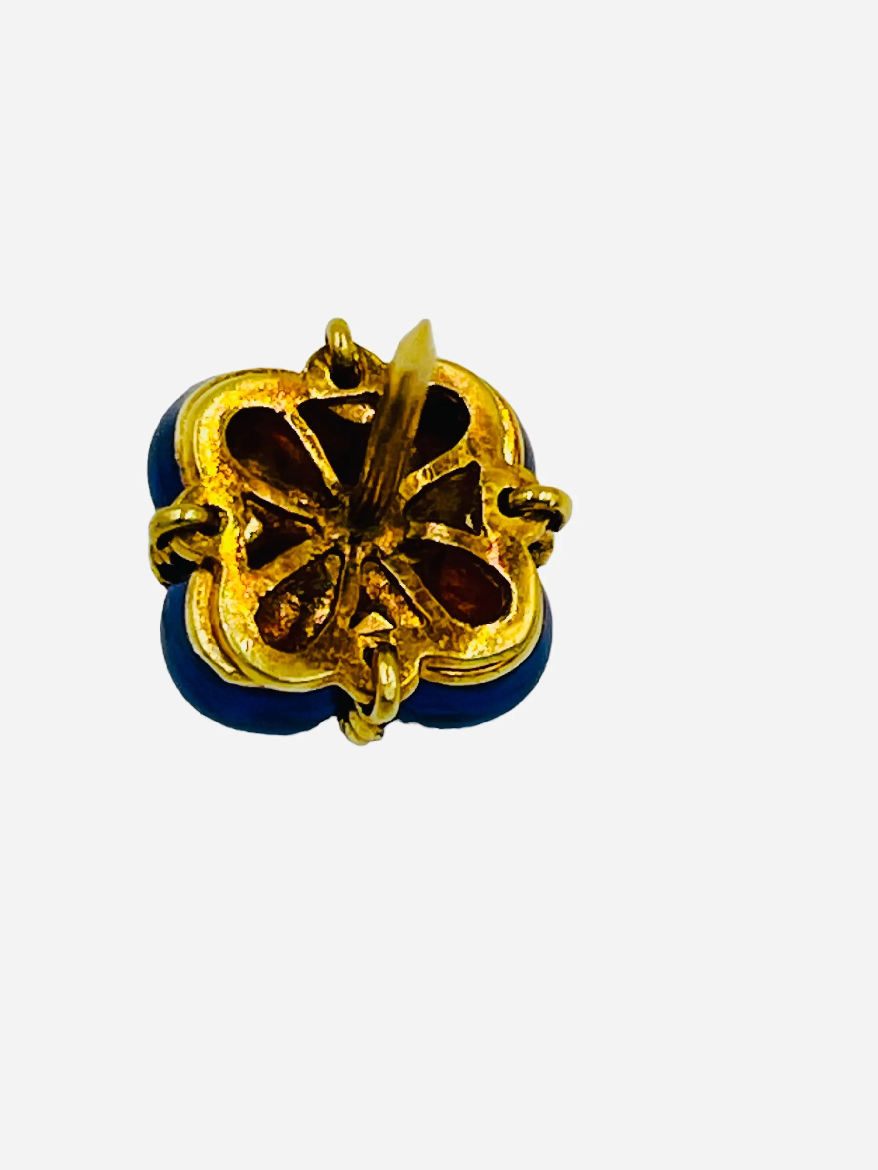 Blue Enamel Yellow Gold Tie Tac