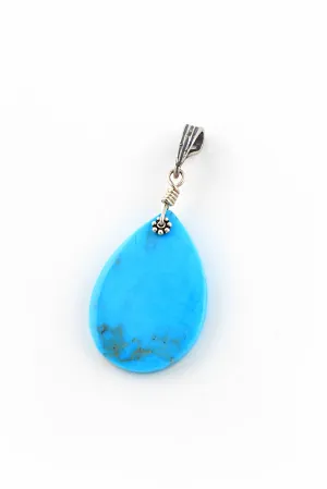 Blue Turquoise Small Slab Pendant