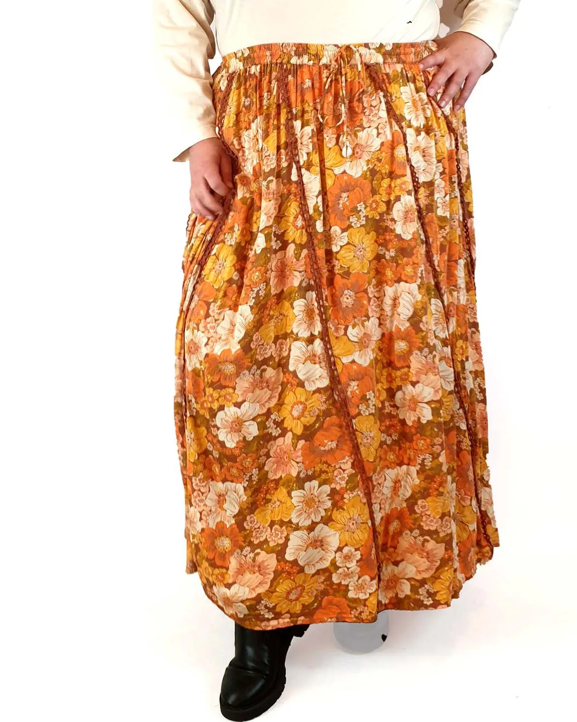 Bohemian Traders floral autumnal print skirt size 4XL