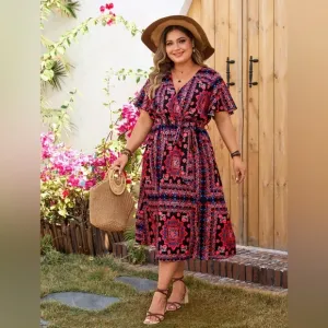 Boho - Mandala Print - Maxi Dress