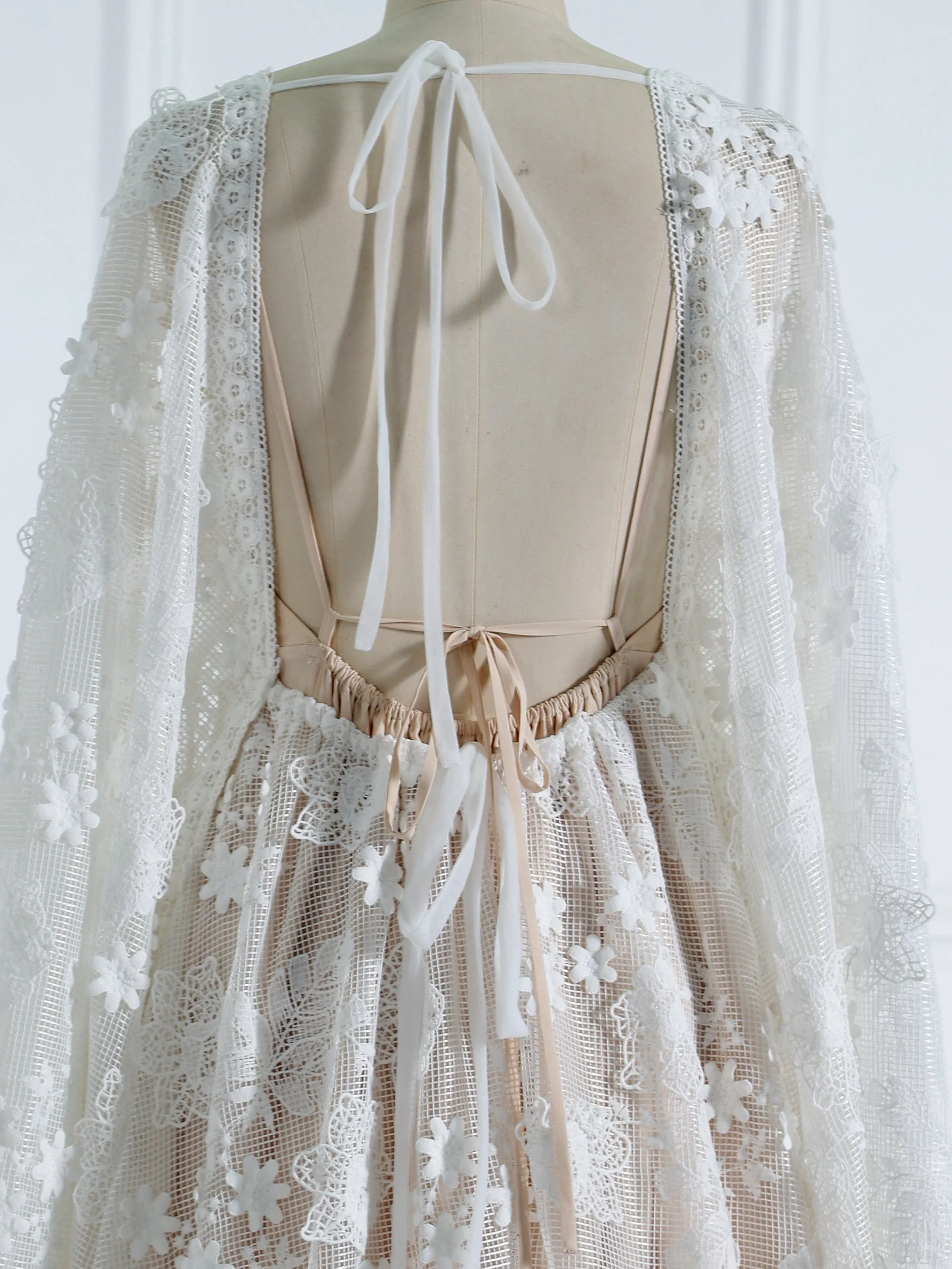 Boho Maternity Lace Dress for Photo Shoot Vintage Bohemian Wedding Dress YW230727