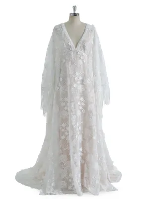 Boho Maternity Lace Dress for Photo Shoot Vintage Bohemian Wedding Dress YW230727