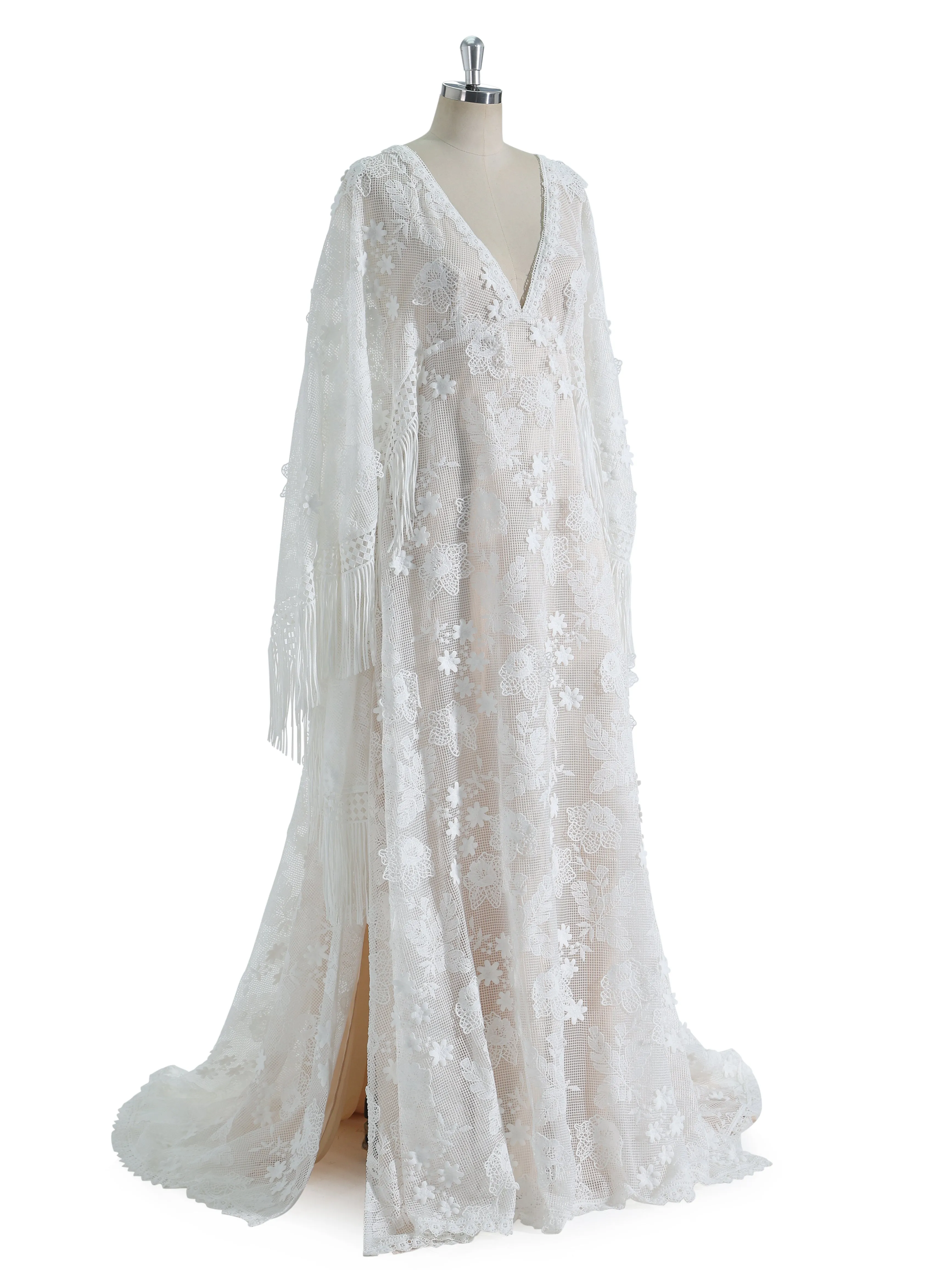 Boho Maternity Lace Dress for Photo Shoot Vintage Bohemian Wedding Dress YW230727
