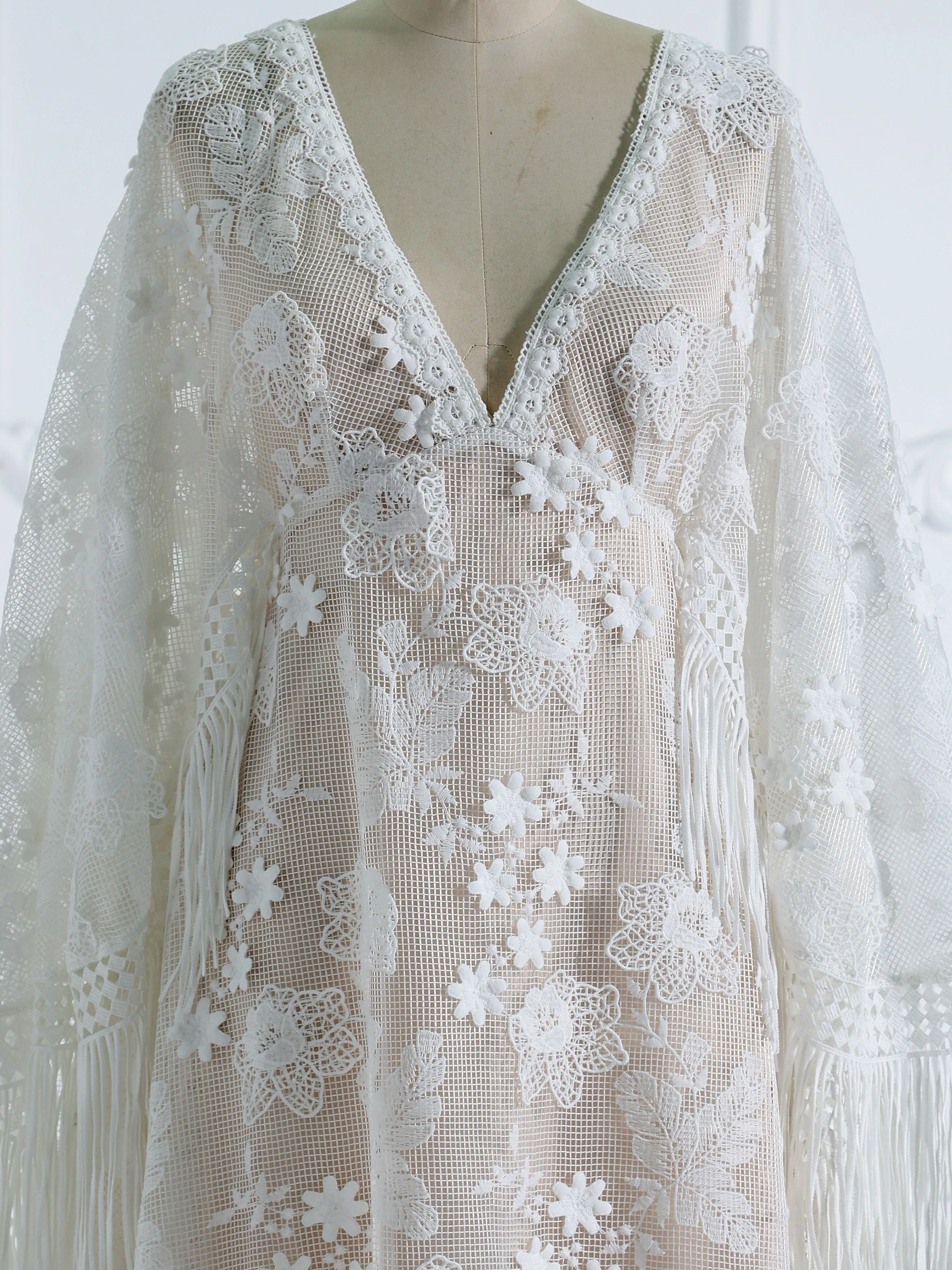 Boho Maternity Lace Dress for Photo Shoot Vintage Bohemian Wedding Dress YW230727
