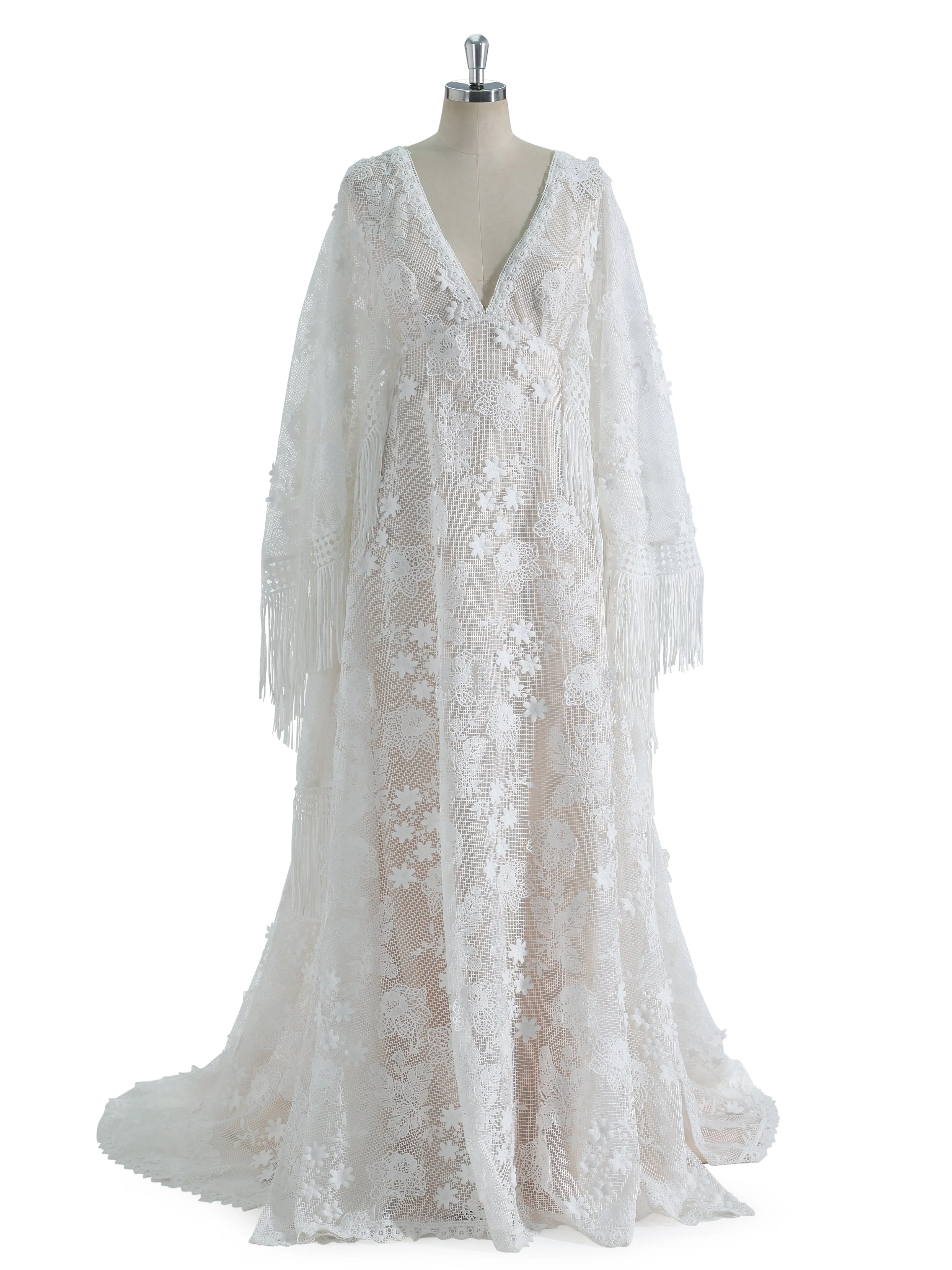 Boho Maternity Lace Dress for Photo Shoot Vintage Bohemian Wedding Dress YW230727