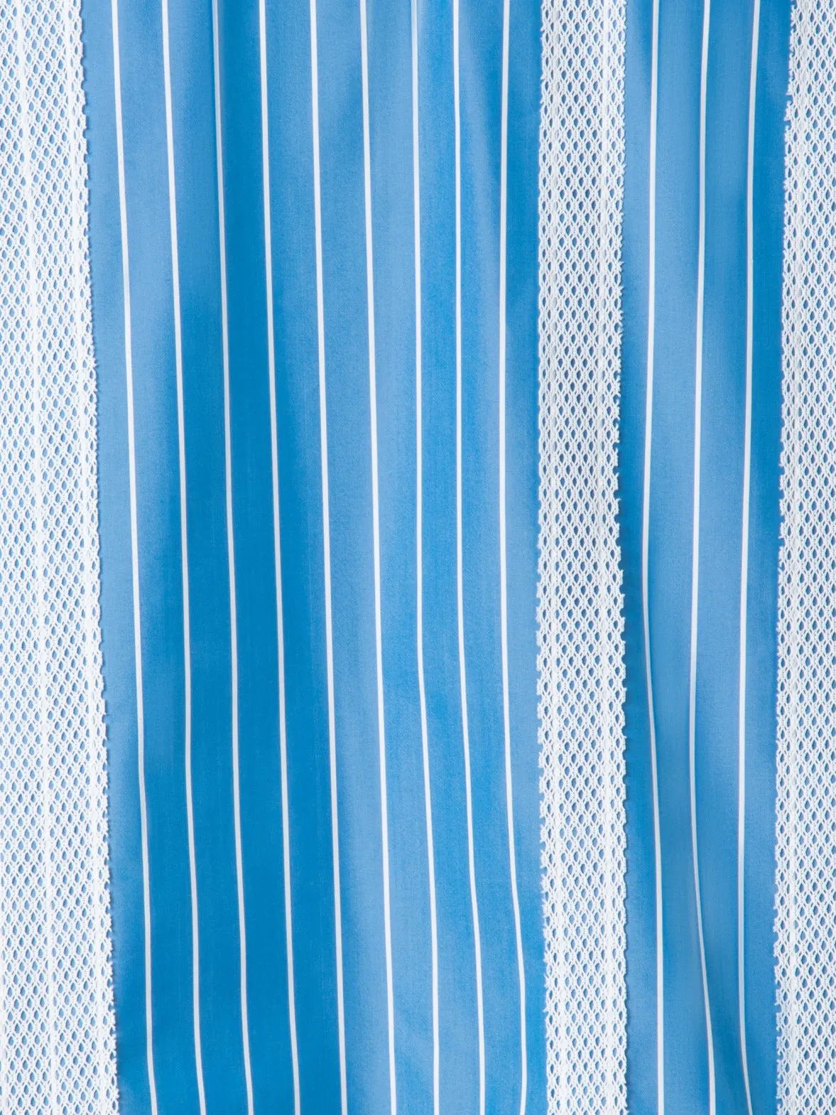 Boxy Blouse in Striped Cotton with Mesh Tape