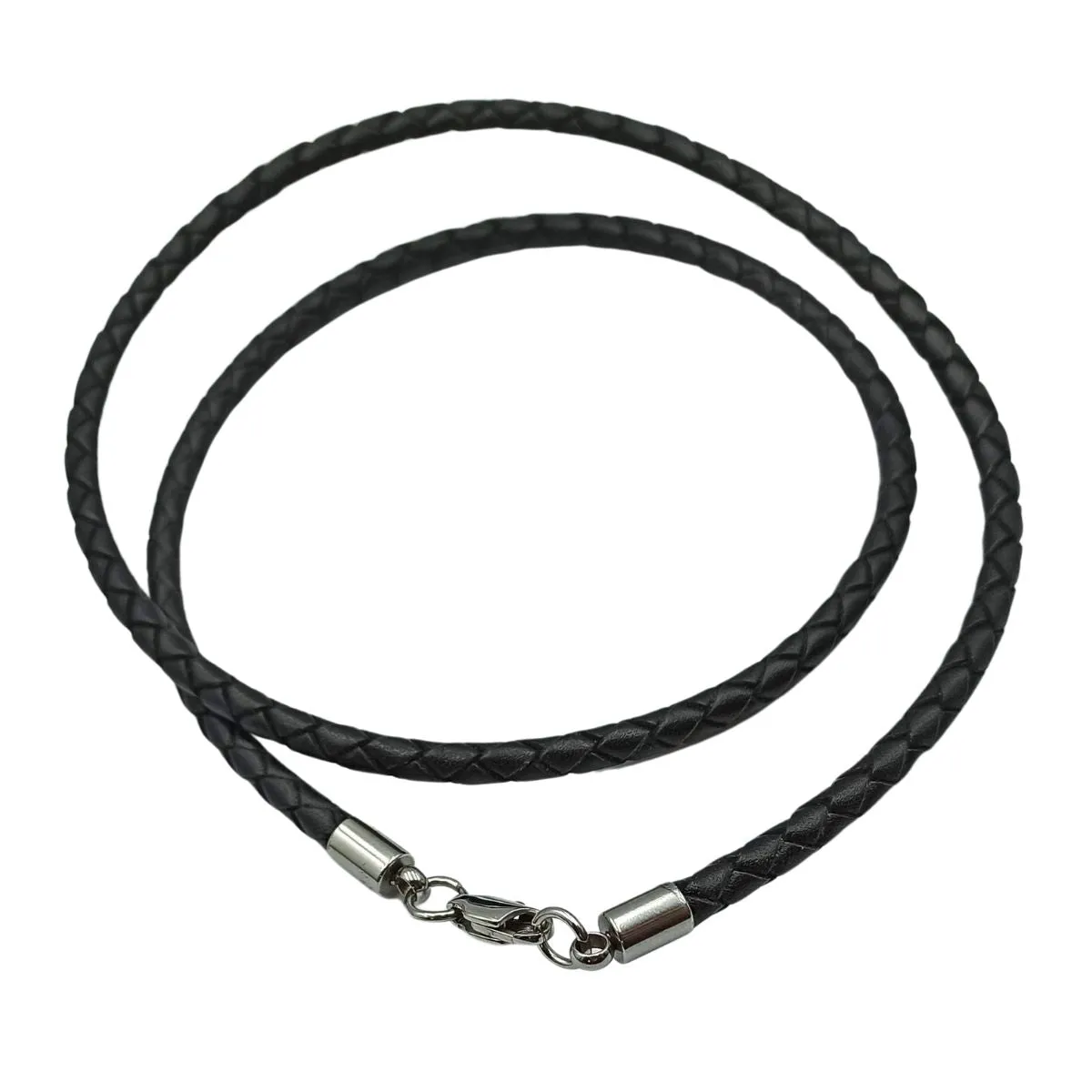 Braided leather necklace for pendant
