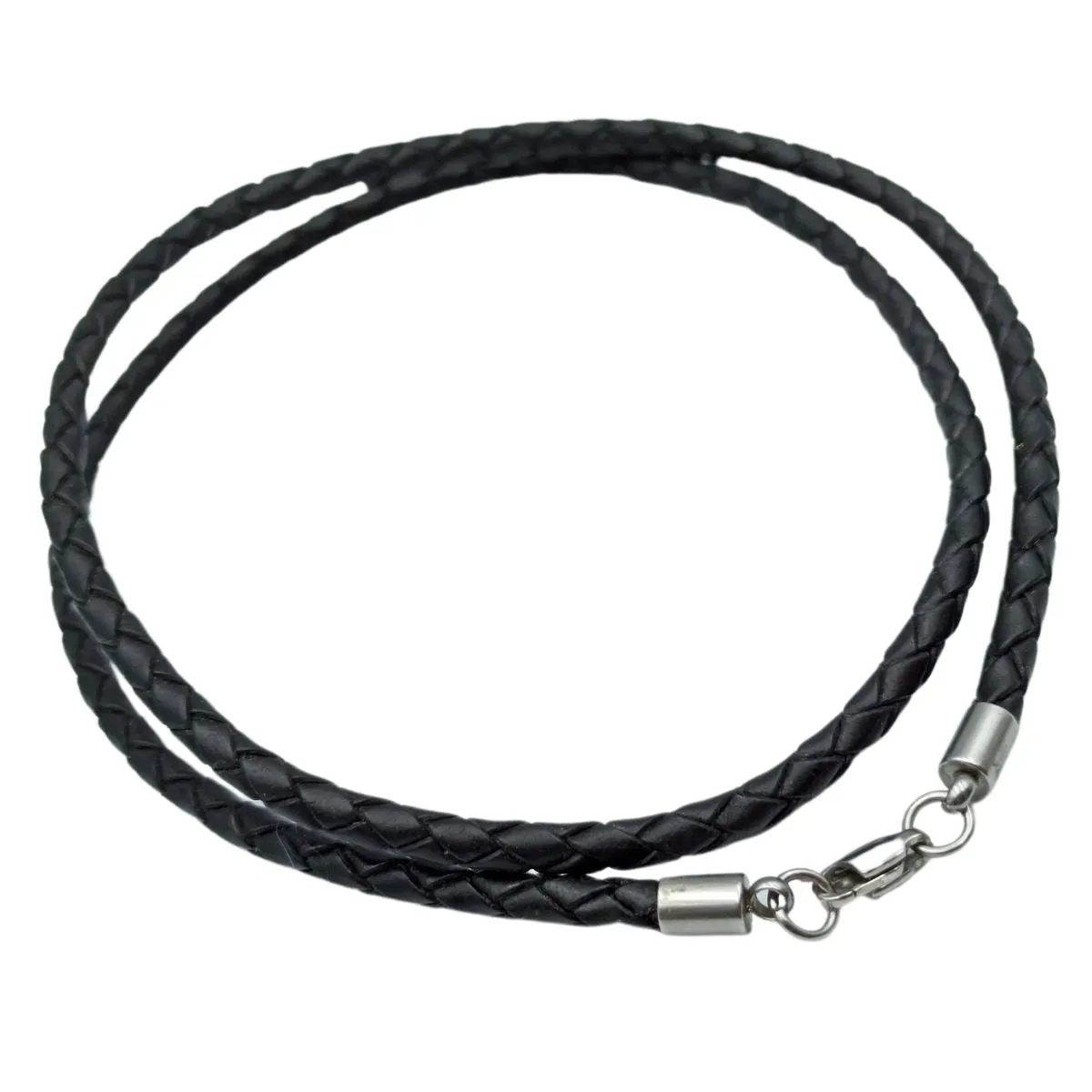 Braided leather necklace for pendant