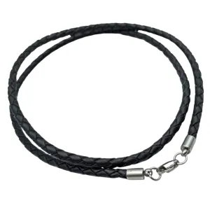 Braided leather necklace for pendant