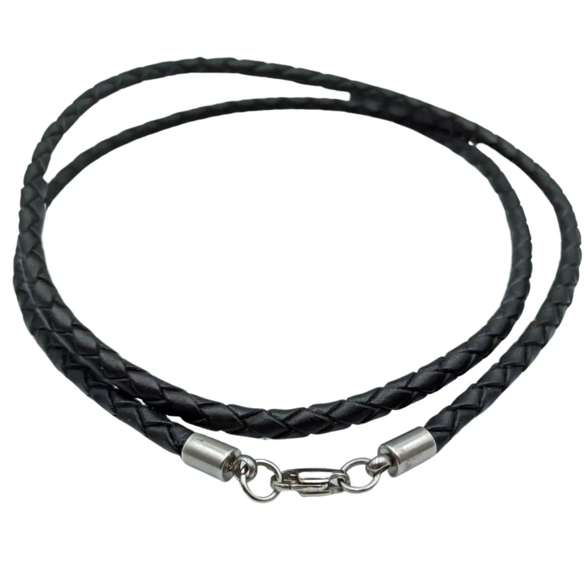 Braided leather necklace for pendant