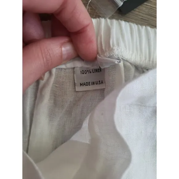 Bryn Walker White Cinzia Linen Button Down Hi Lo Maxi Skirt 2X NEW Lagenlook