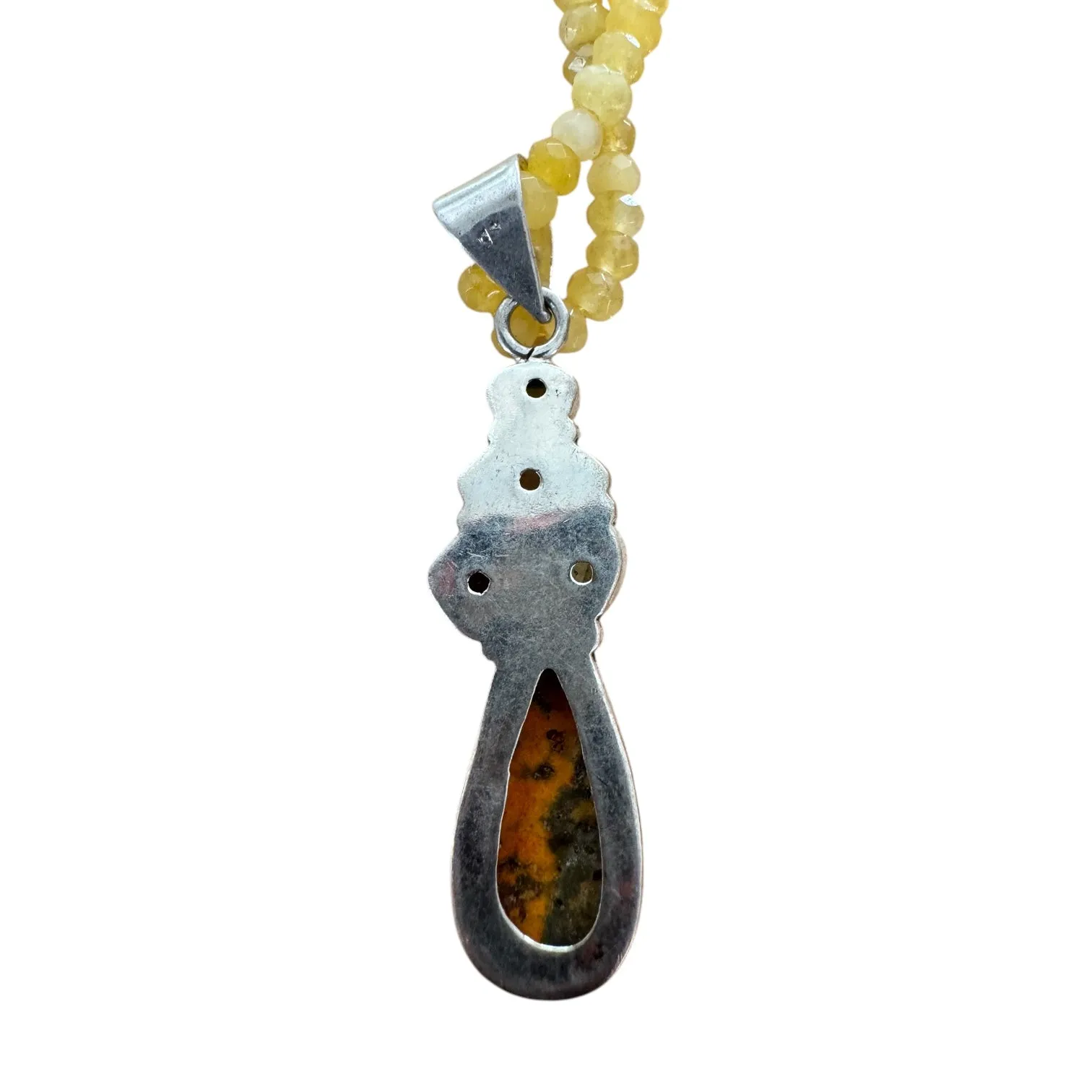 Bumblebee Jasper Solid 925 Sterling Silver Pendant Necklace