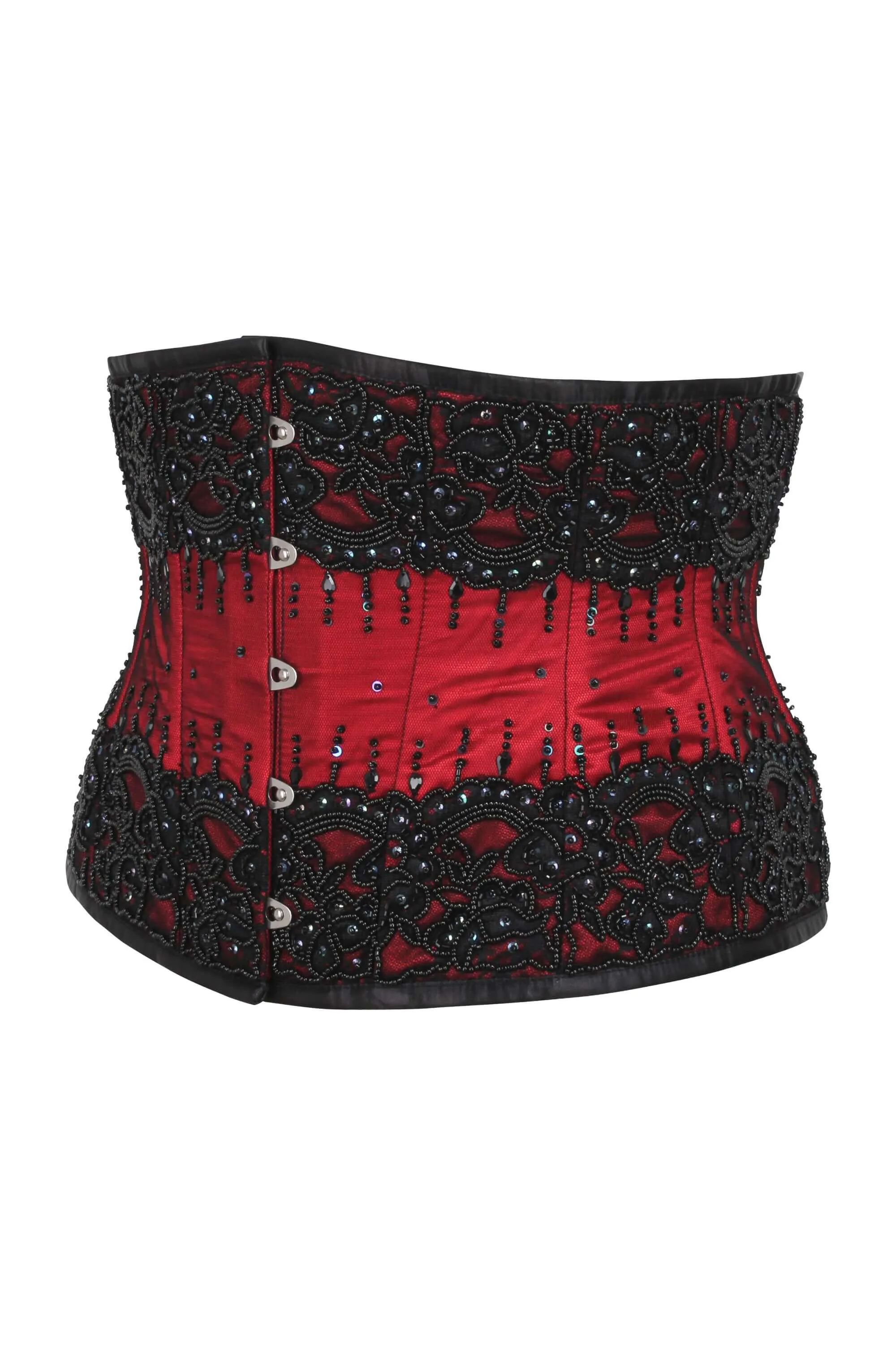 BURGUNDY COUTURE WASPIE CORSET