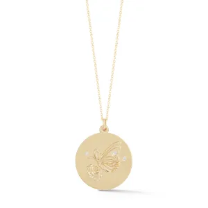 Butterfly Gold Plated Charm Chain Necklace