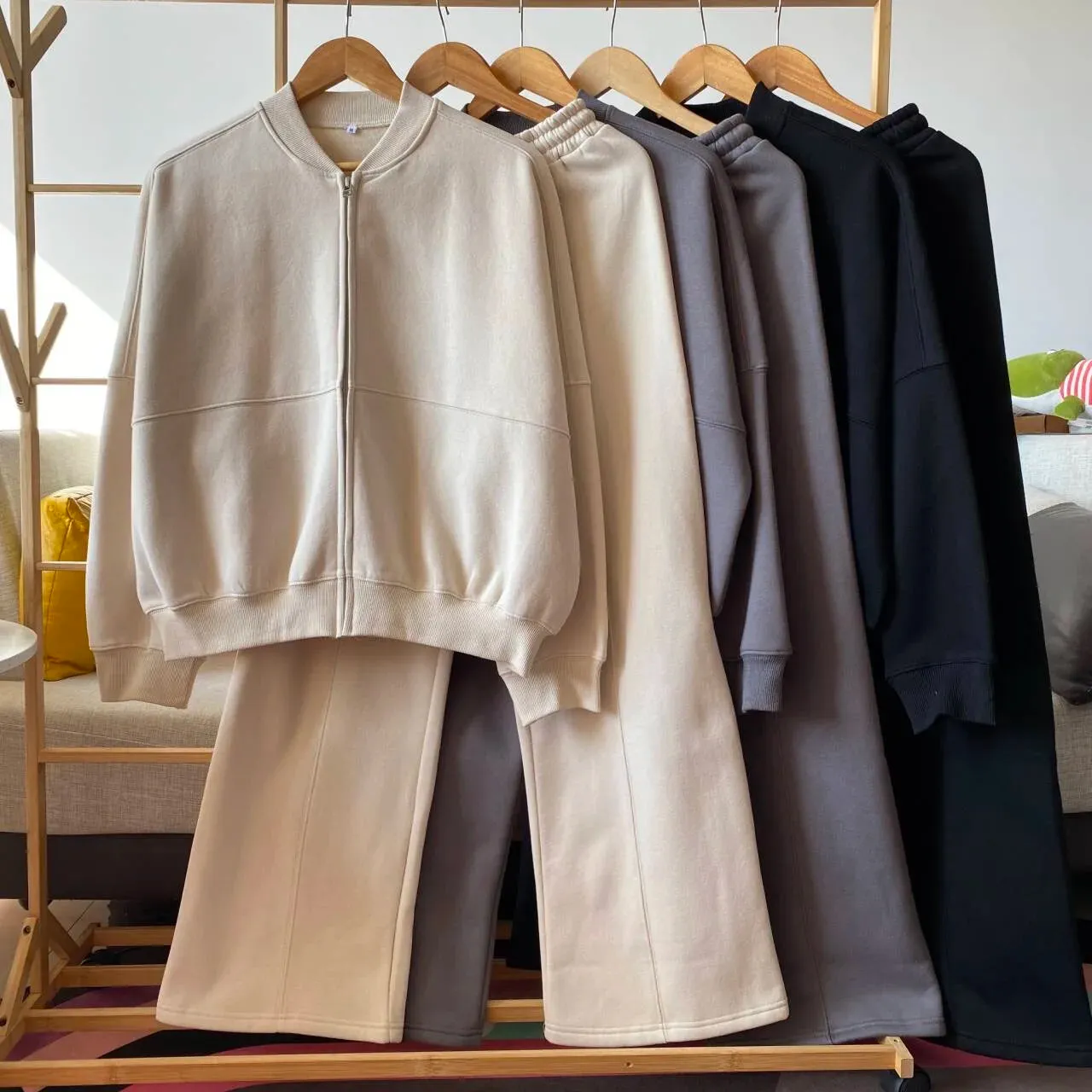 Cardigan Long Sleeve & Tracksuit Baggy Pants Fall Outfits Sets