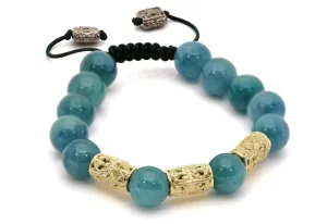 CARVED GOLD AND AVENTURINE PULL BRACELET