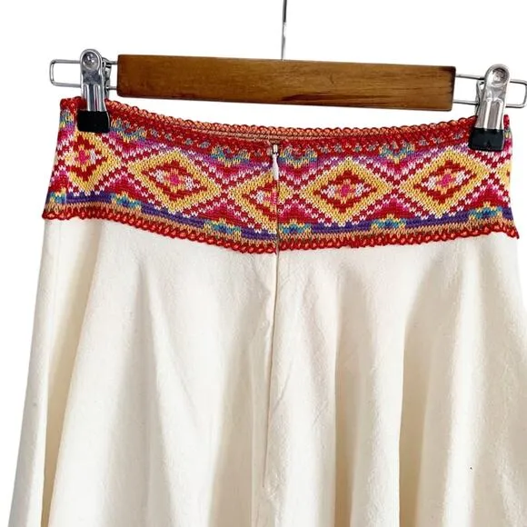 Cecilia Prado Tassel Fit &amp; Flare Skirt Medium Red NWT