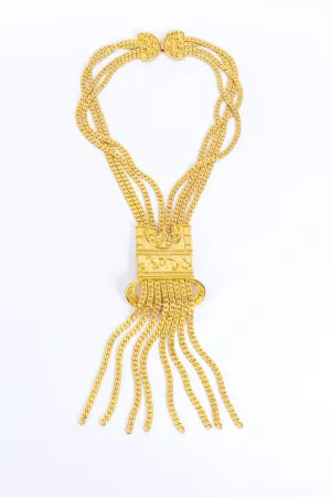Chain Fringe Tablet Necklace