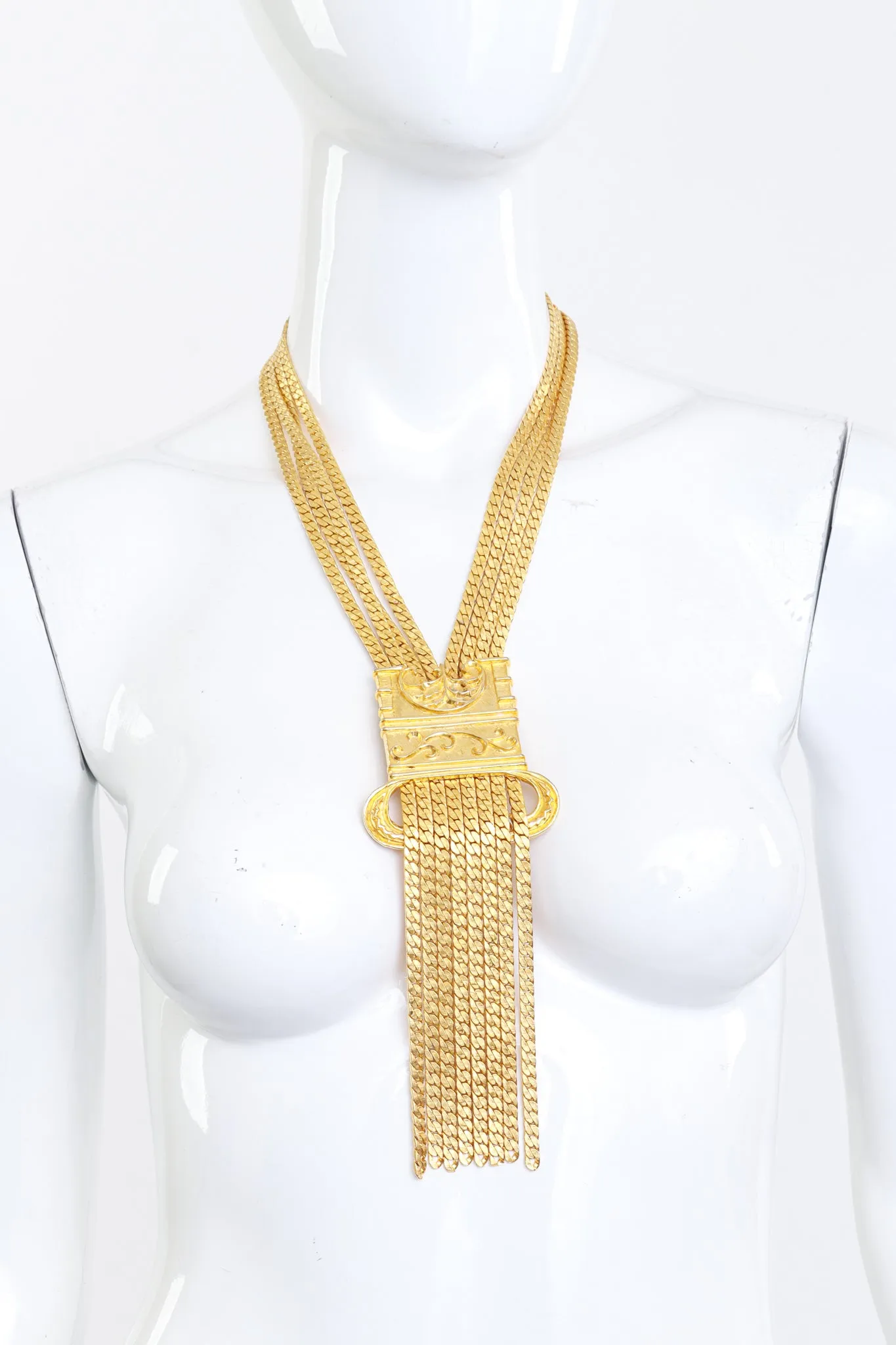 Chain Fringe Tablet Necklace