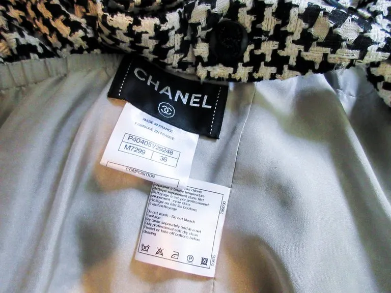 CHANEL Black and White Tweed Criss Cross Back Dress Size 36