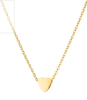 Children's, Teens' and Mothers' Necklace:  Surgical Steel, Rose Gold IP, Minimalist Heart Necklace