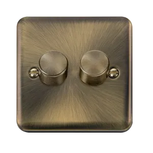 Click Deco Plus DPAB162 2-Gang 2-Way 100W LED Dimmer Switch - Antique Brass